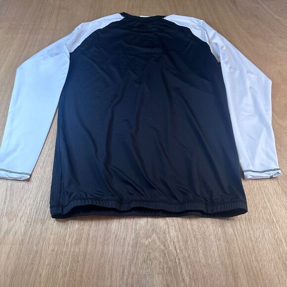 Elite Sports Technical Fightwear Rash Guard 3XL Black White Long Sleeve Stretch - Picture 3 of 7